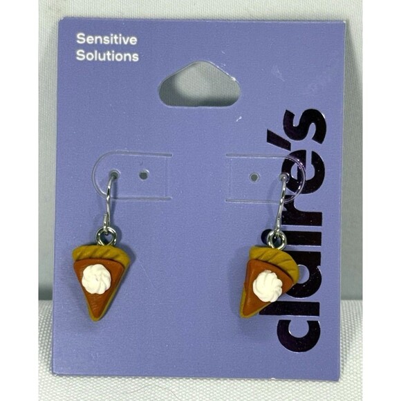 Claire's Sensitive Solutions Jewelry Pumpkin Pie Hook Earring NWT - Picture 1 of 3